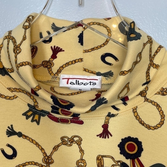 Talbots Mustard Equine Style Turtleneck 100% Cotton Top Sz M - Picture 6 of 7